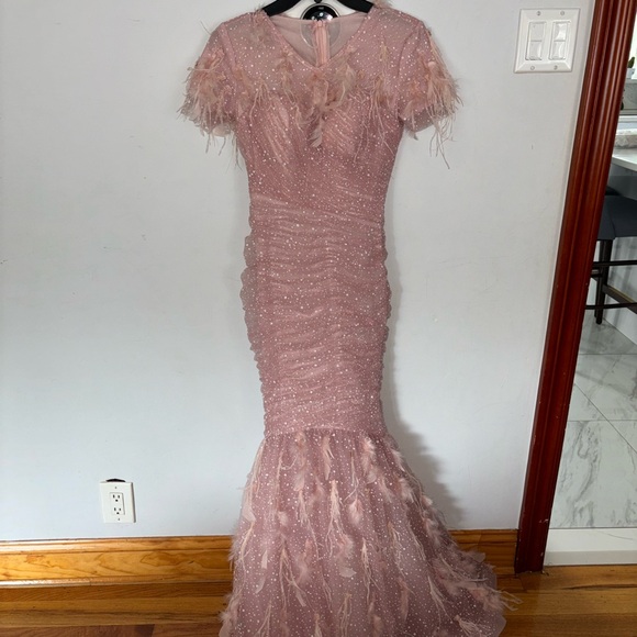 Pink feather dress - Picture 2 of 3